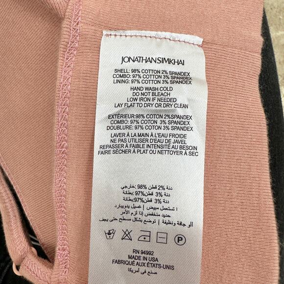 Jonathan Simkhai Crop Top Bralette Waffle Knit Cotton Rose Pink Medium NWT - Picture 11 of 11